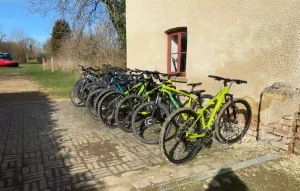bicycles lined up